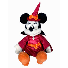 Disney Parks 15" Halloween Minnie Mouse Witch Soft Plush Stuffed Toy Red Orange