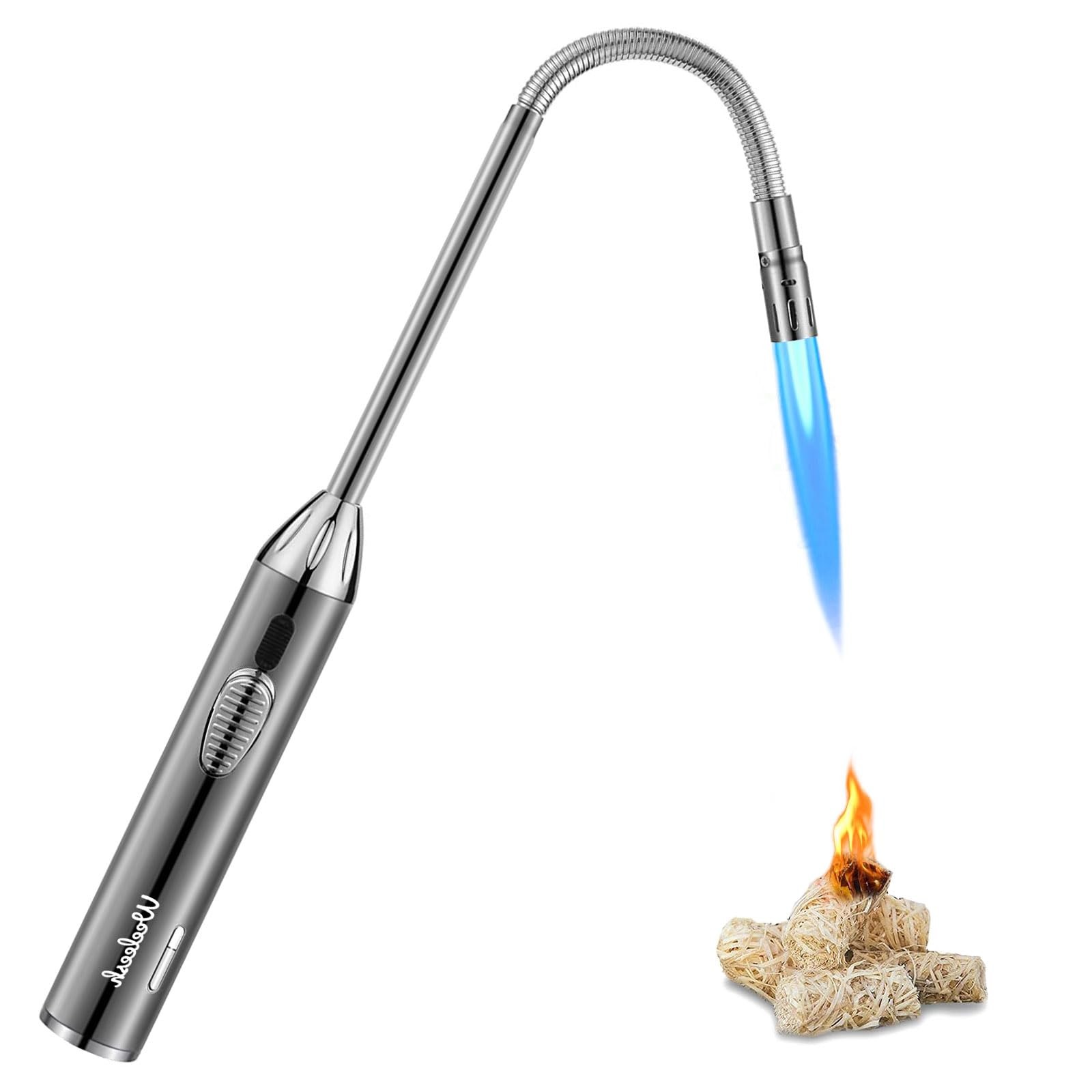 Long Grill Lighter,Refillable Butane,Windproof Flexible with Visual Fuel Wind...