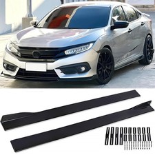 DREAMOTOR 2PCS Universal Car Side Skirts, 86.6" Skirts 86.6 Inch, Black