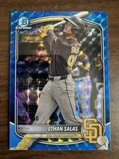 2025 BOWMAN CHROME ETHAN SALAS /150 BLUE GEOMETRIC REFRACTOR BCP-169 PADRES