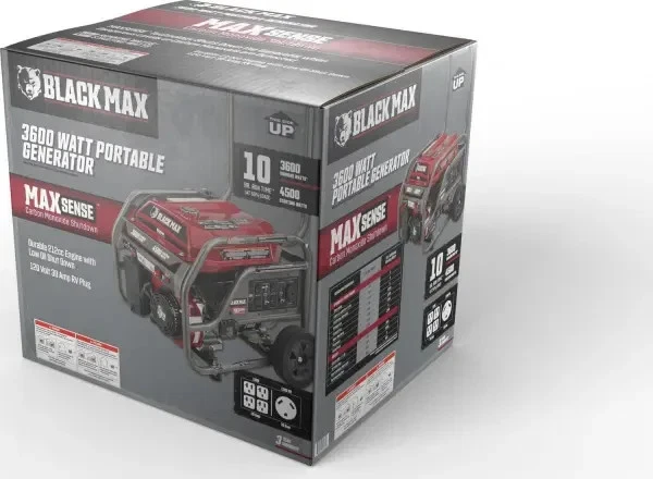 NEW Black Max 3600W Gas Generator RV-Ready Portable Power 4500W Start CO Sensor - Image 4 of 4