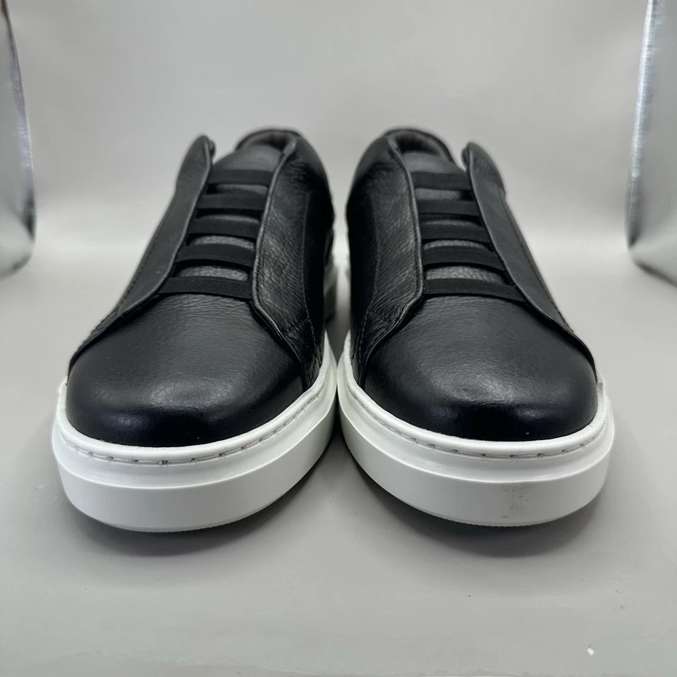 Zapatos Bruno Magli Salvador Para Hombre Talla 10.5 Cuero Negro Sin Cordones Tenis Cómodos Foto 3 de 4