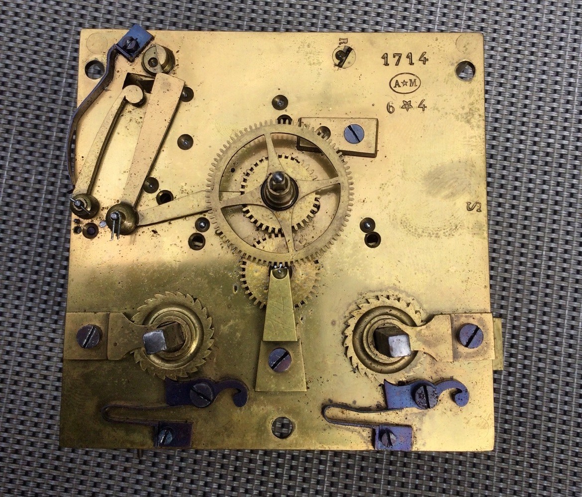 Antique Wood wall French  clock by Louis Nancy Keeping Time In Chiming About1880