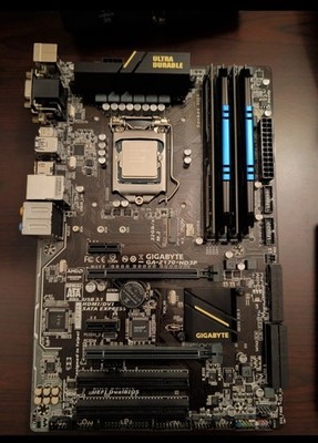 Gigabyte GA-Z170-HD3P with Intel Core i7-6700k 4.0GHZ and 32 GB of DDR4 ram.