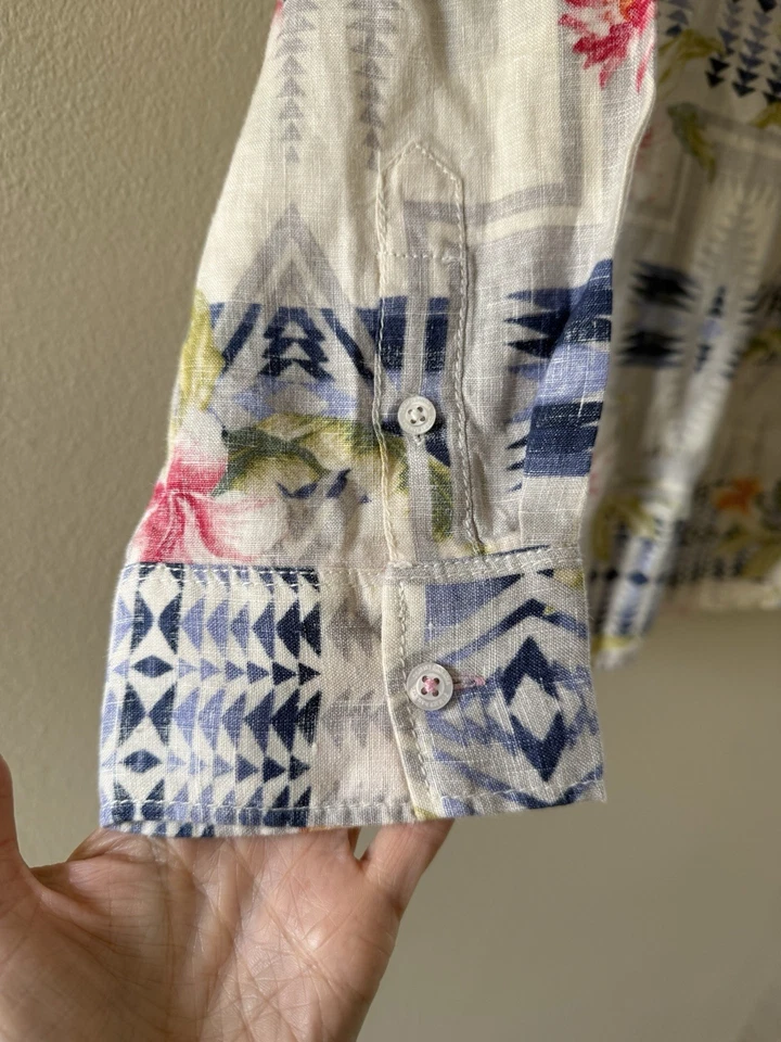 Camisa Tommy Bahama And Pendleton para mujer 100 % lino floral/tropical talla XL Foto 4 de 4