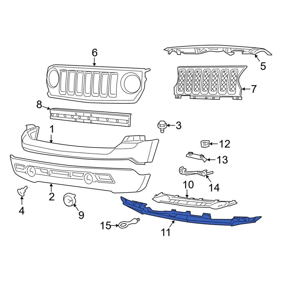 For Jeep Patriot 2011-2017 Jeep 68091531AA Front Valance Panel - Imagem 3 de 3