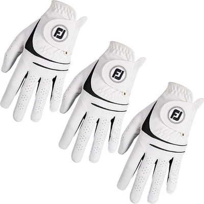 MARKENLOS 3Pack Footjoy Herren Golf Handschuhe Pearl White Weathersof Linke Hand DE**