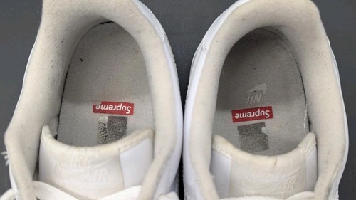 Taglia 7 - Nike Air Force 1 x Supreme Low Box Logo - Bianco - Foto 5 di 8