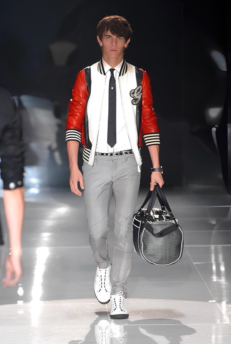 2008 Gucci double zip leather jacket 専用 SS 2008 Gucci by Frida Giannini Runaway Leather Varsity Jacket