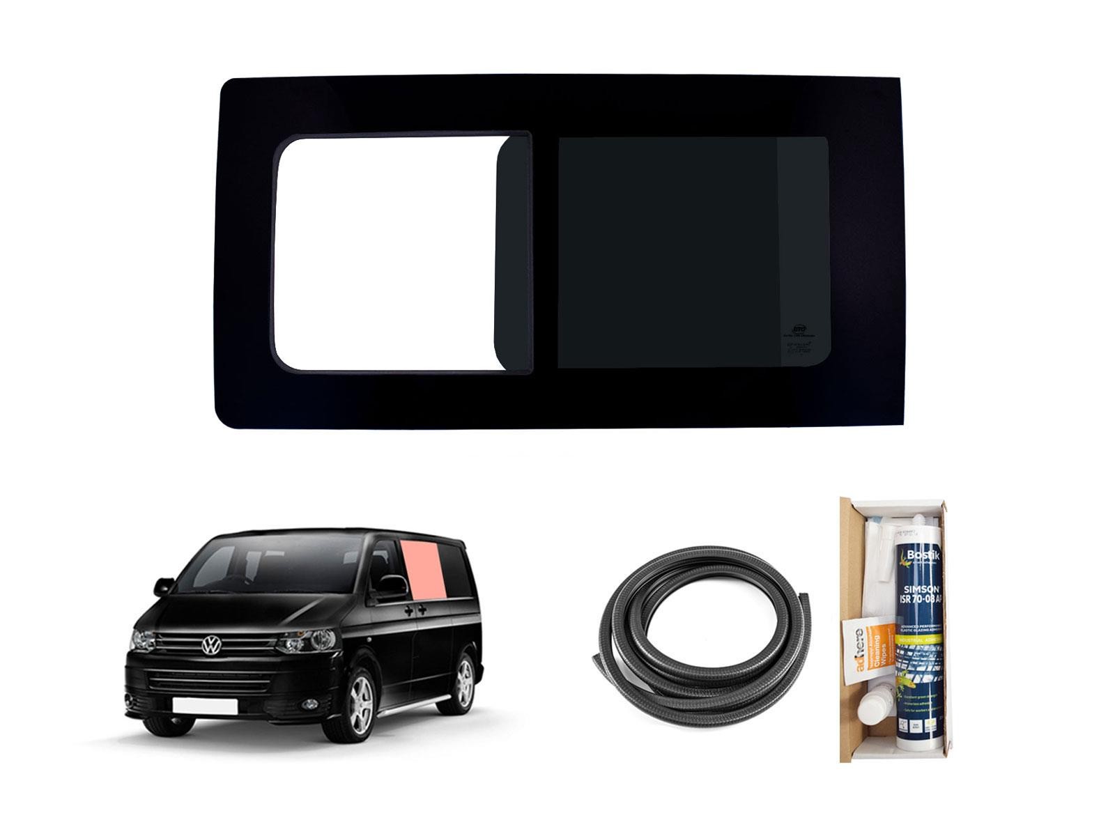 VW Transporter T5 2003-15 Passenger Side Opening Dark Tint Window Fitting Kit