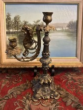 Antique French Candelabra Bronze WITH GILT AND DRAGON FACE, LOUIS XVI STYLE,19th