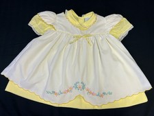 Vintage Cherubs 2 Pc Toddler Girls Dress Pinafore Sz 4 Yrs