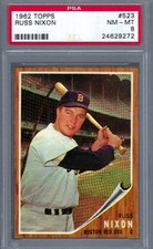 1962 Topps #523 PSA 8 Russ Nixon Red Sox 523 Nice!