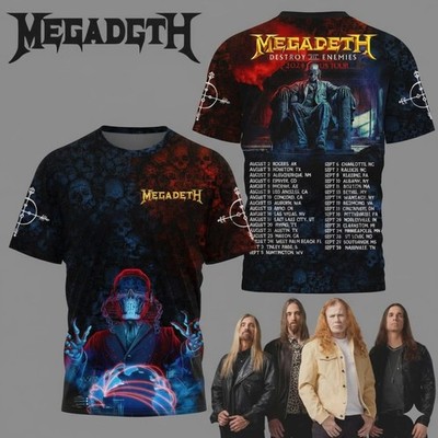Megadeth Heavy Metal Destroy Enemies 3D T-shirt All S to 5XL NM024