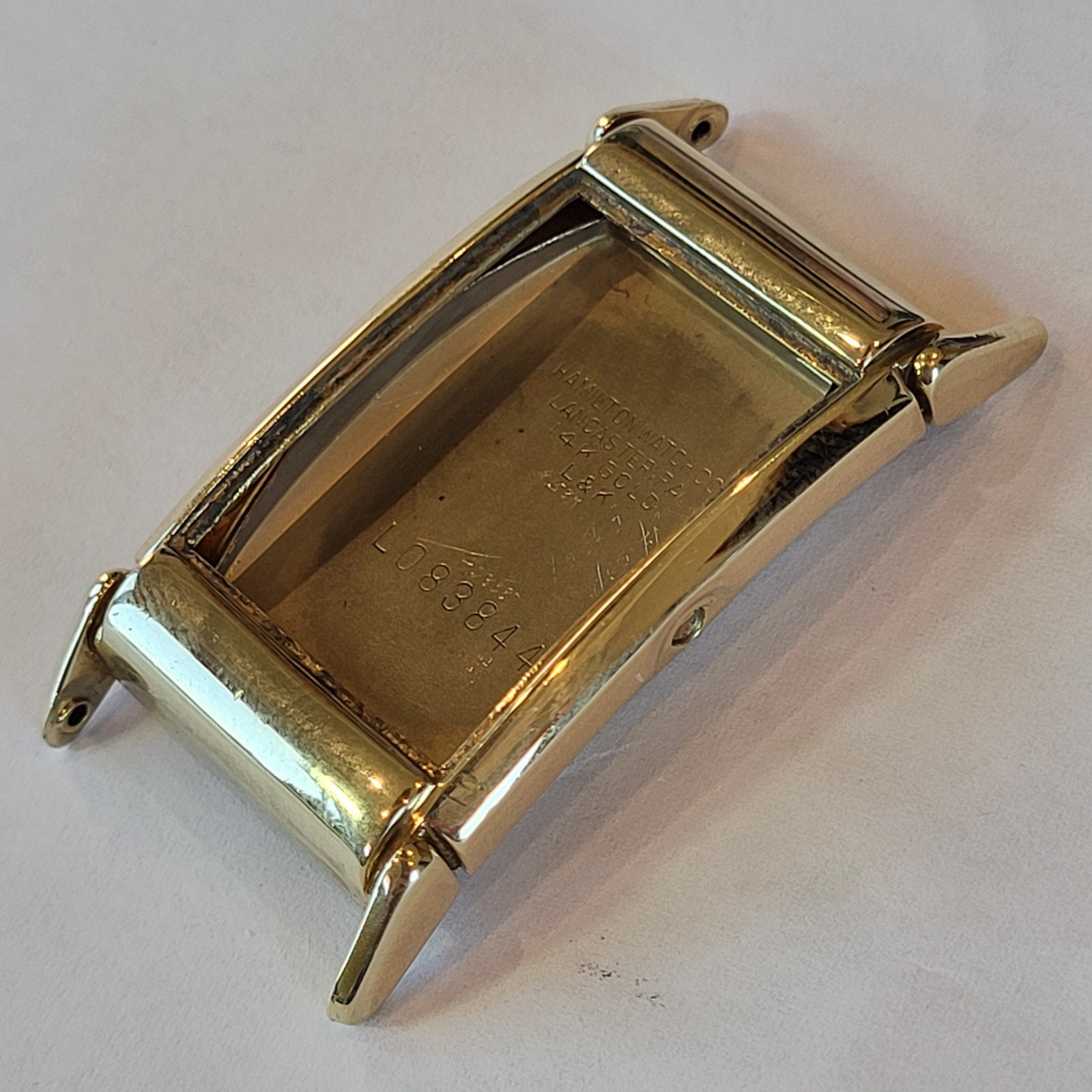 I70 14K SOLID GOLD HAMILTON MEN’S TANKS STYLE WATCH CASE ONLY $827 IN GOLD!