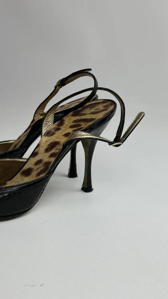 Tacones negros leopardo vintage Dolce Gabbana talla 38 Foto 3 de 4