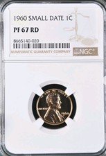 1960 Small Date Lincoln Memorial Cent 1C NGC PF 67 RD Bx 24