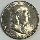 1954-S Franklin Half Dollar, Uncertified, NR.