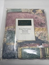 CROSCILL POLE TOP LINED DRAPERY PAIR PANELS WITH TIEBACKS 82"W X 84"L CURTAINS