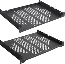 2 Pack 12  Vented Rack Shelves for 19" Network Racks  Cabinets, 1U Tray