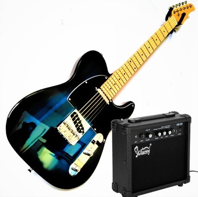  FREE SHIPPING! +AMP! T Style Electric Guitar +Soft Case +Strap!