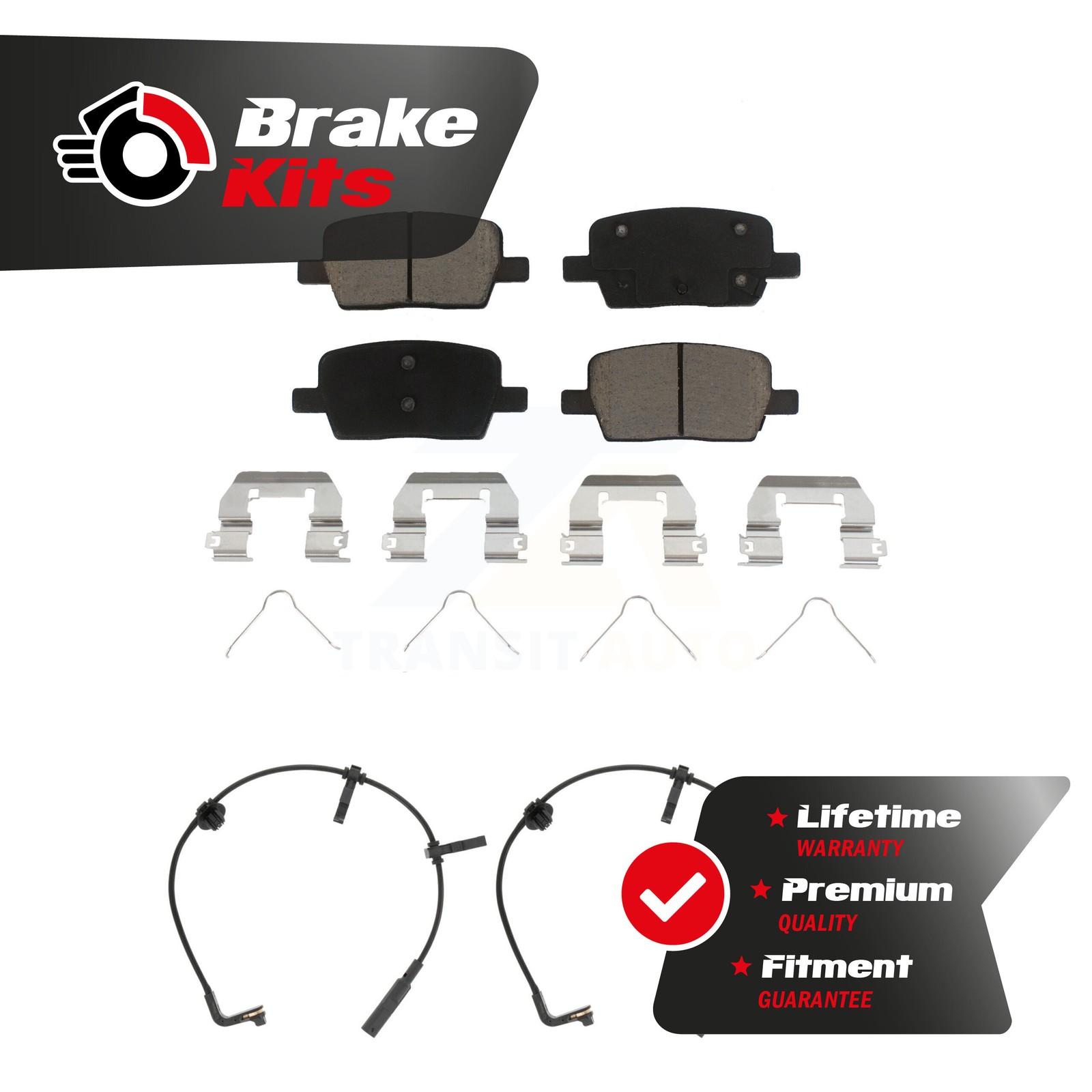 Rear Ceramic Disc Brake Pads And Wear Sensors Kit For 2020-2020 Cadillac CT6