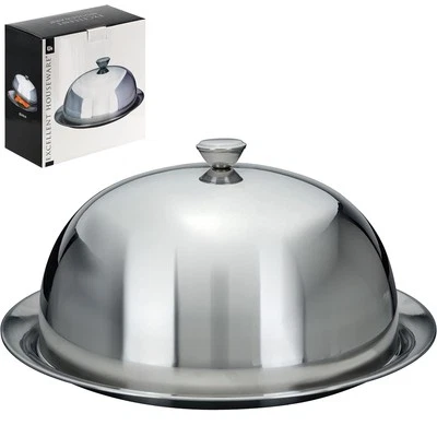 GEEZY Stainless Steel Cloche Food Cover Dome Plate Restaurant Serving Dish Bell Jar