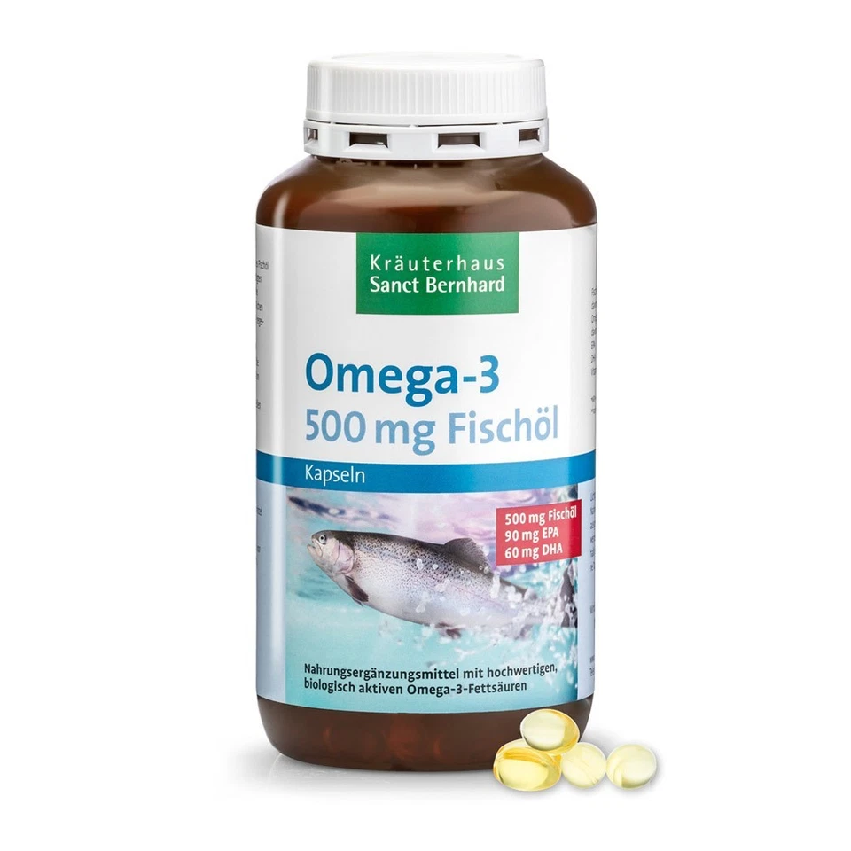 Omega-3 Fischöl-Kapseln 500mg 🐟 mit EPA & DHA | 400 Stück | 55,97€/kg - Bild 1 von 1