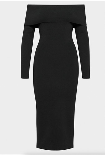 NWT XS Aritzia Babaton Black Sculpt Knit Section Midi Dress