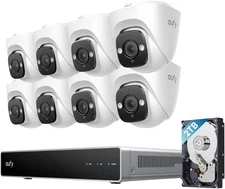 eufy PoE NVR Security System 8 4K Turret Wired Cams E41 24/7 Recording 2TB HDD