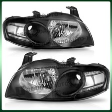 Black Headlights For 2004-2006 Nissan Sentra Sedan 4door Headlamps Leftright