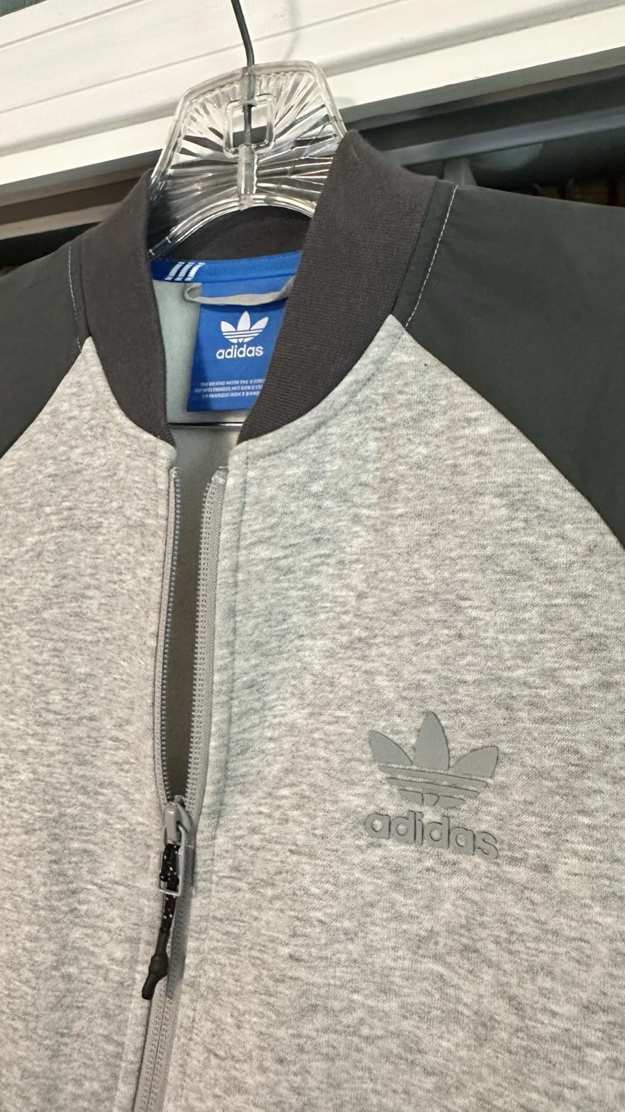 Adidas Super Soft Fleece Warm Up Jacket Gray Men’s S - product detail image 1
