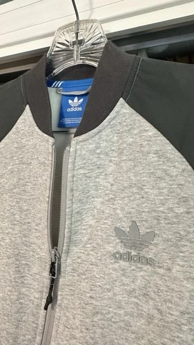 Adidas Super Soft Fleece Warm Up Jacket Gray Men’s S - product listing photo
