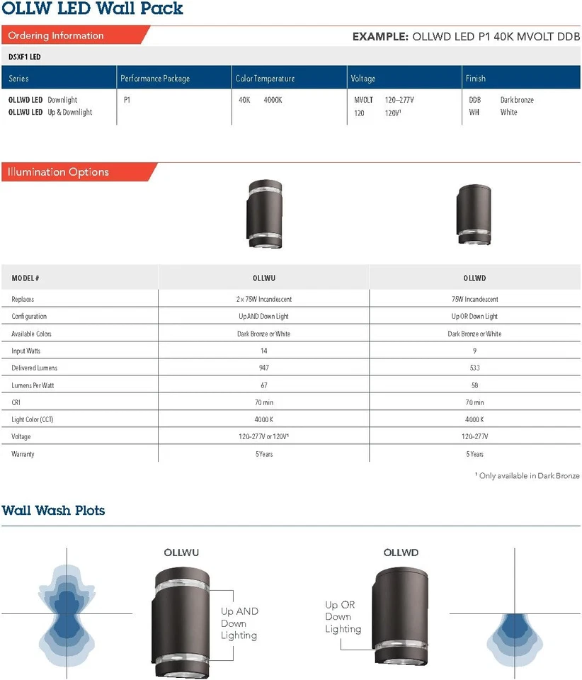 Lithonia Lighting OLLWD P1 40K MVOLT DDB M6 LED Cilindro Exterior Downlight 40... Foto 4 de 4