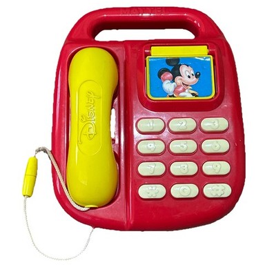 Vintage 1991 Mattel Disney Mickey Mouse Call Back Play Phone Telefon Spielzeug