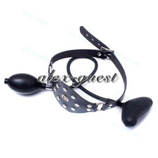 Rubber Inflatable Choker Mouth Gags Studded hide Panel Balloon Pump Restraint