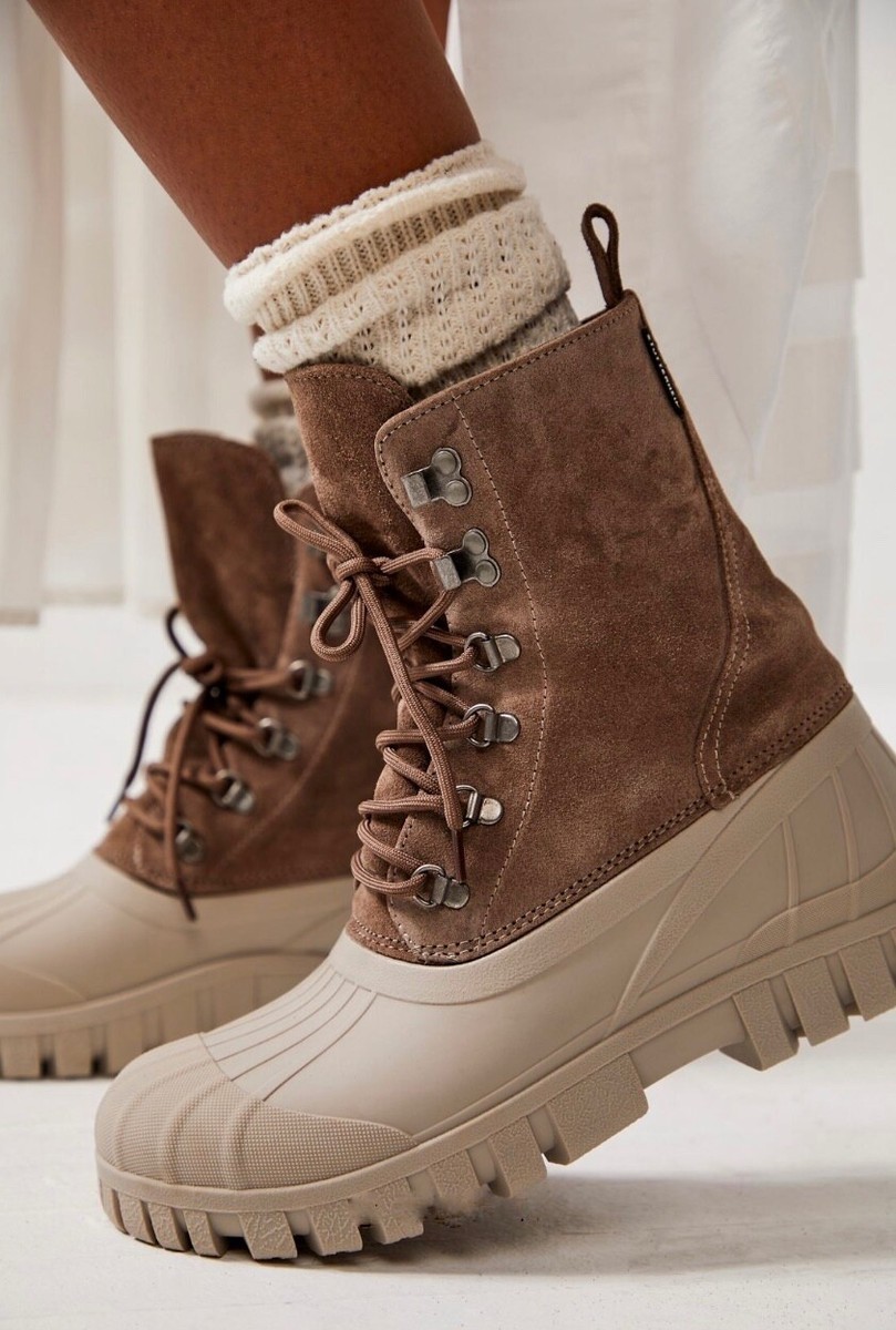 Bottes De Combat Free People Marron Taupe Taille 6.5 M - Neuves Sans Boîte