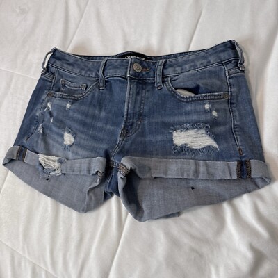 Distress Denim Mini Lowrise Express Short Size 2 