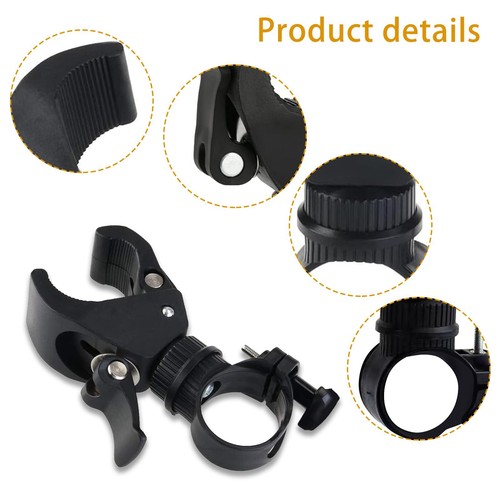 Support pour éclairage de Vélo Universel Lampe de Poche de Diamètre Max. de 1... - Photo 5 sur 7