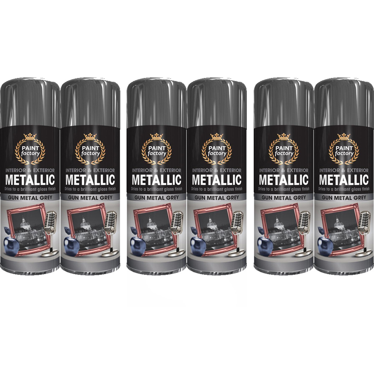 Gun Metal Grey Spray Paint Metallic Aerosol Auto Car DIY Wood Plastic