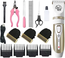 Dog Cat Pet Grooming Kit Rechargeable Cordless Electric Hair Clipper Trimmer Set