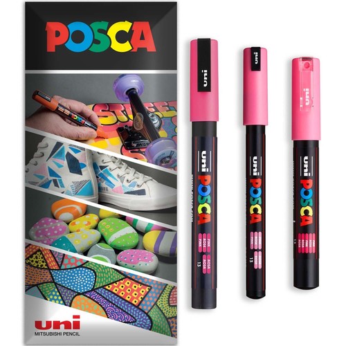 POSCA Paint Marker Pen - Water Based Permanent Multi Surface - Packs of 3 Pens - Picture 55 of 62
