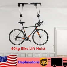 Bike Lift Hoist Bicycle Lift Ceiling Mounted Garage Hanger Pulley Rack