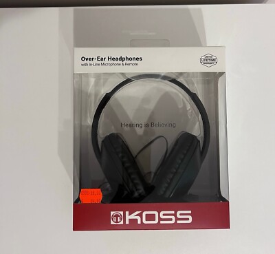 Over Ear Kopfhörer HEADPHONES - KOSS UR23ik Schwarz 3,5mm MiniJack Kabel 