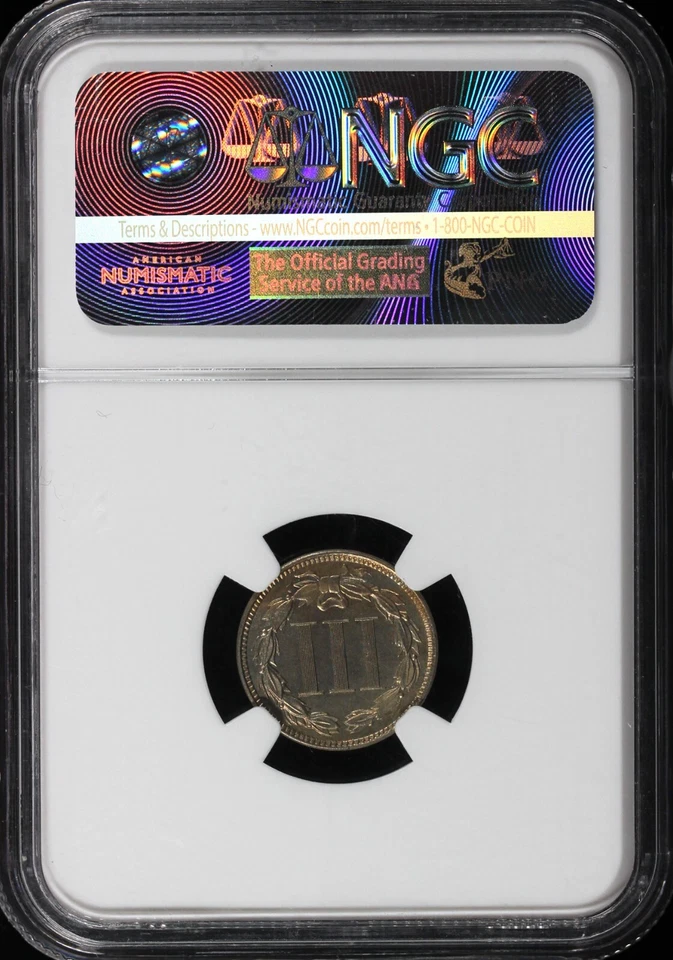1880 3cn Proof Three Cent Nickel NGC and CAC PF 66 - Image 4 of 4