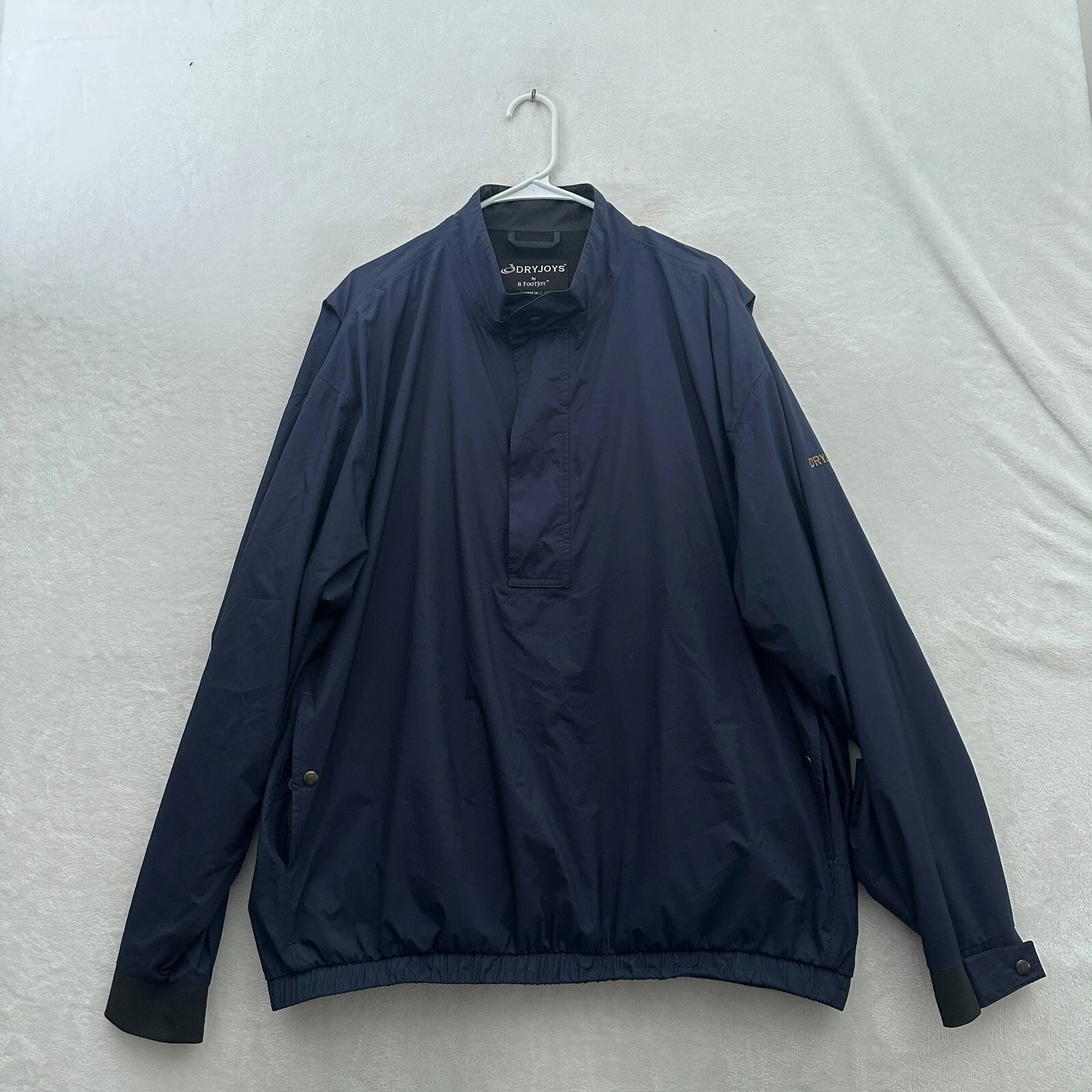 Footjoy Jacket Mens XL Blue 1/4 Zip Dryjoys Windbreaker Line Golf Performance