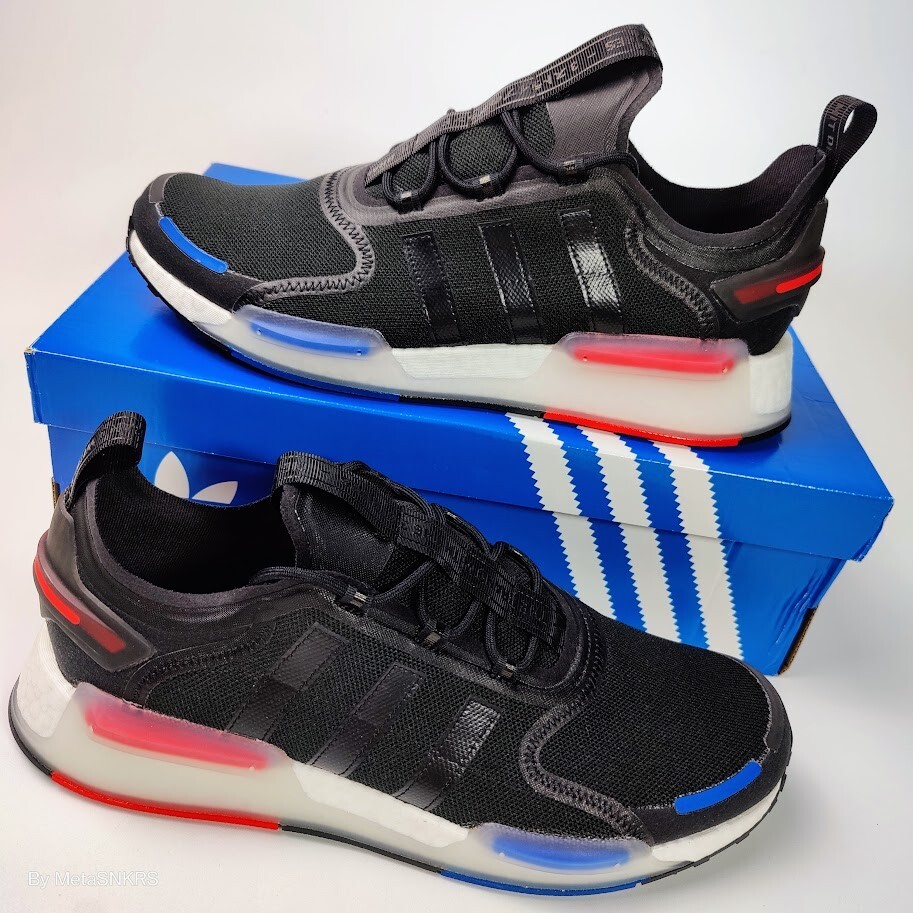 Adidas US 13 Men's Black White Red Blue Rare Retro Run Boost NMD V3   GX3378 New thumbnail 15