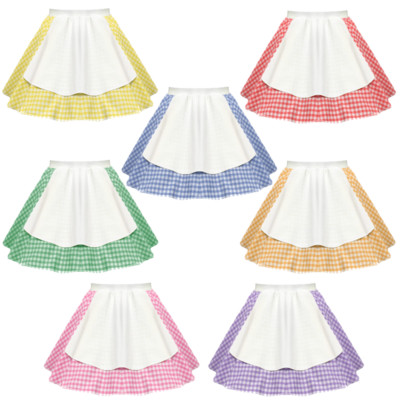 Ostern Gingham Schürze Rock KUH MÄDCHEN Scheune Tanz Bauernmädchen Kostüm KOSTÜM