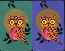 BEAUTIFUL VINTAGE COLOURFUL RETRO OWLS  SWAP CARDS BRAND NEW CONDITION