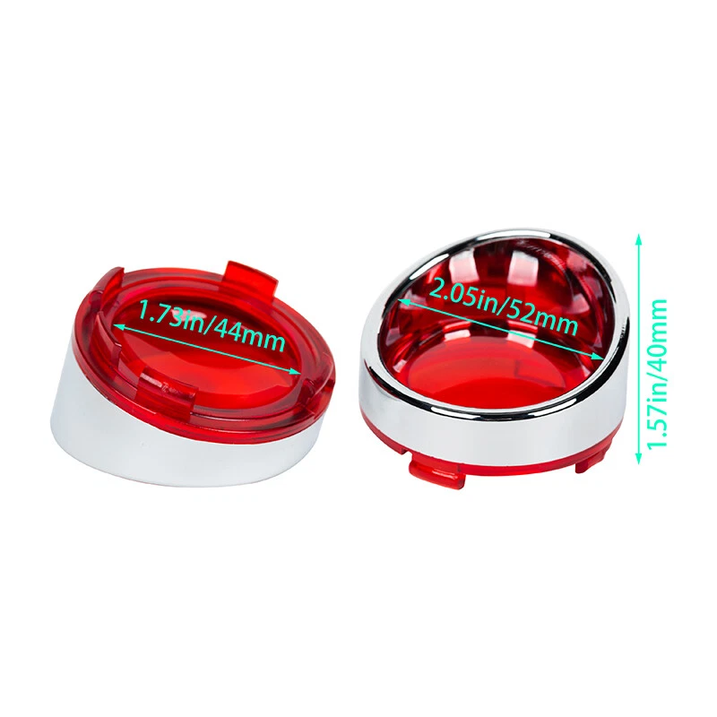 Indicador de luz de giro cubierta de lente roja sin bombilla para Harley Davidson Dyna Foto 3 de 4